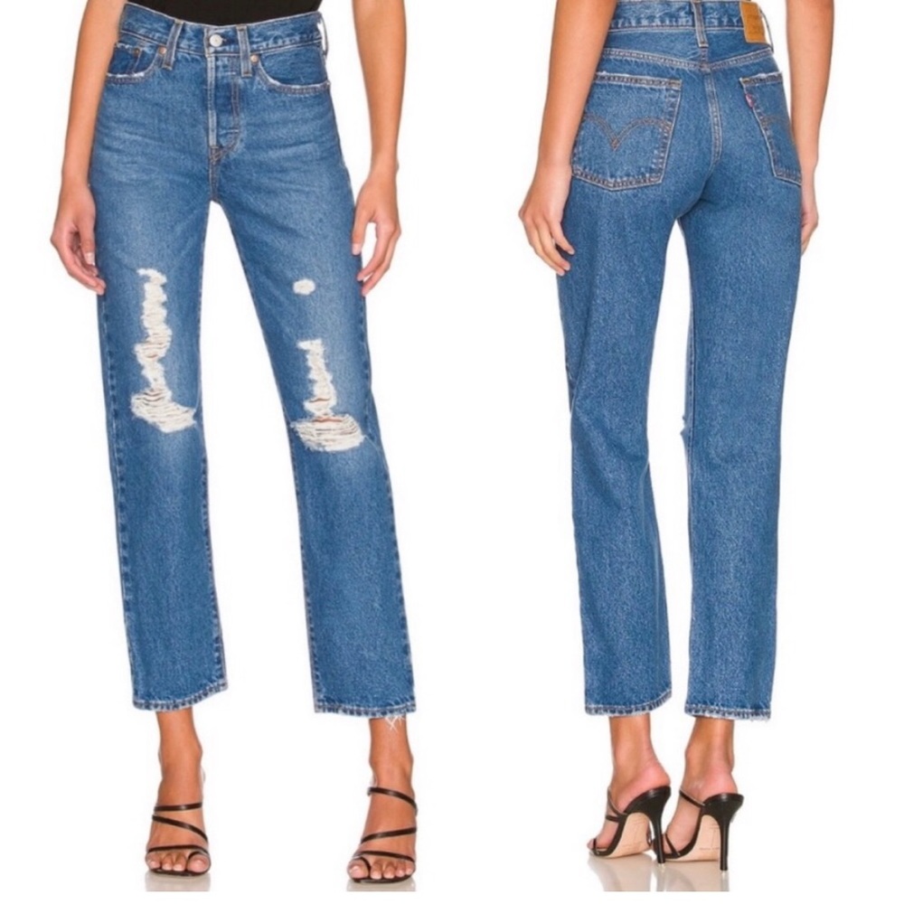 Levi’s Wedgie Straight NEW Button Fly In Oxnard Drive High Rise Jeans Size 26